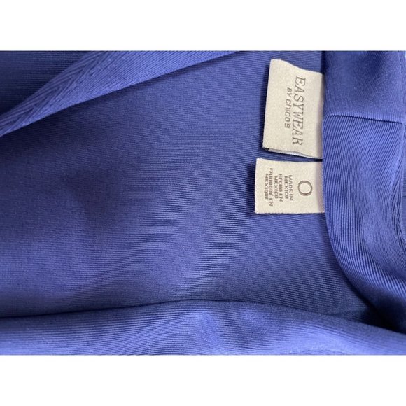Easywear by Chicos Knit Cardigan Size 0 Womens Size S M 3/4 Sleeve Stretch Blue - Picture 9 of 9